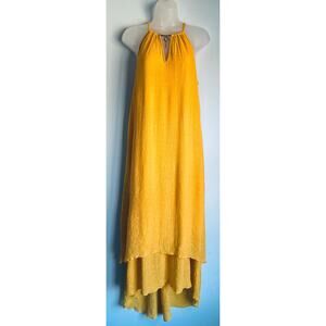MLLE GABRIELLE Yellow Maxi Dress 1X Hi-Lo